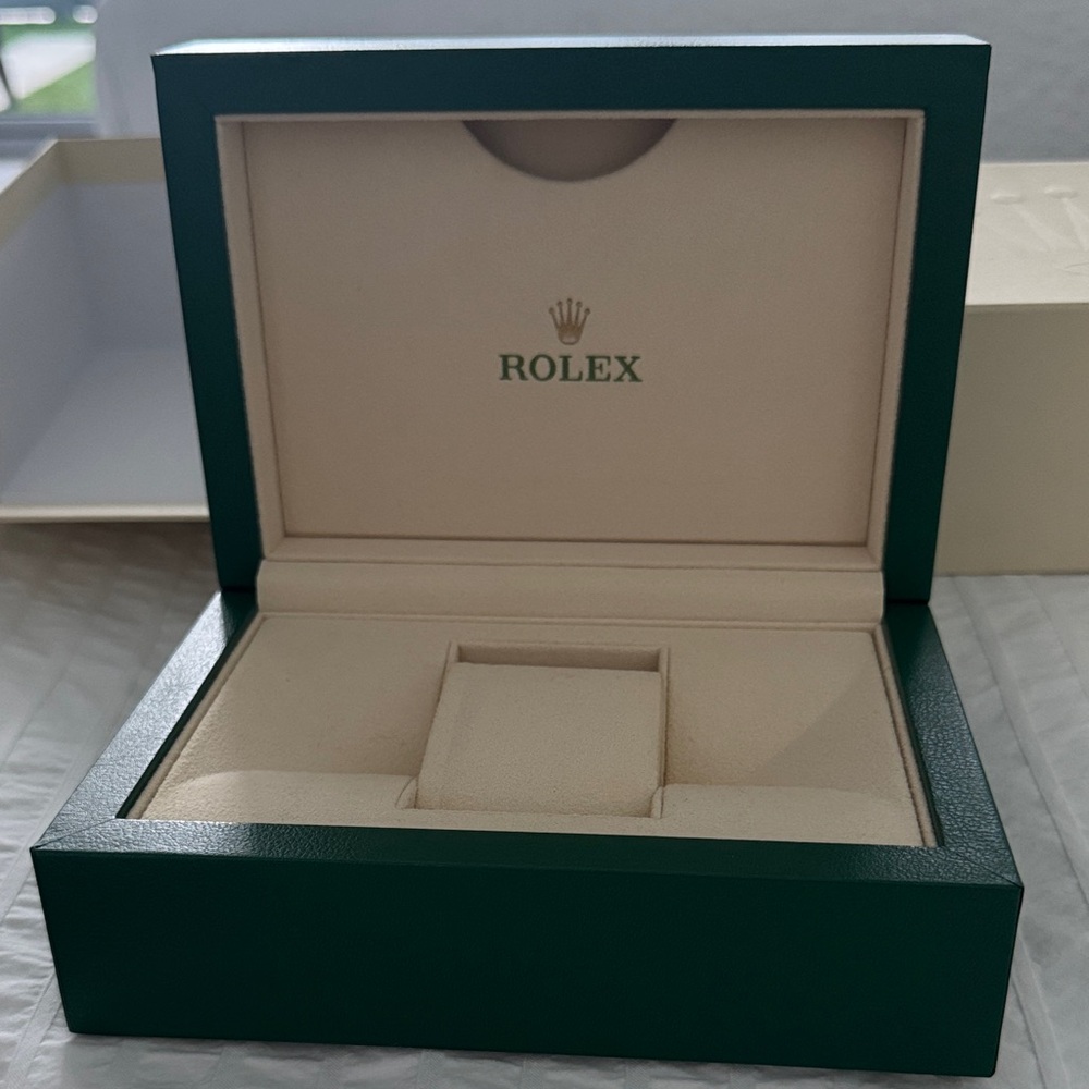 Rolex Green and Beige Watch Box